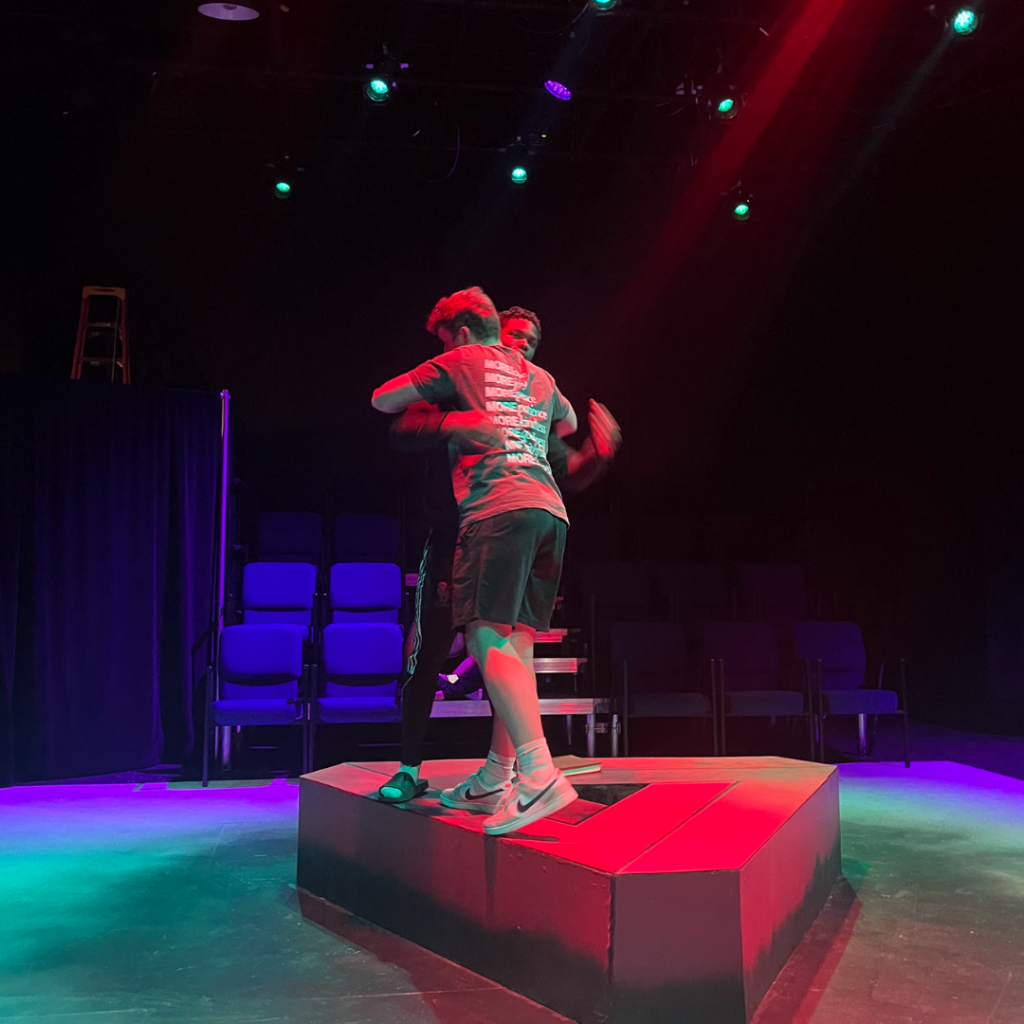 Two students at rehearsal 