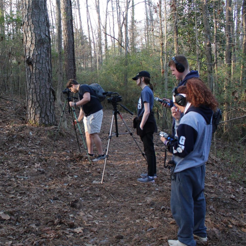 The Crew filming a scense