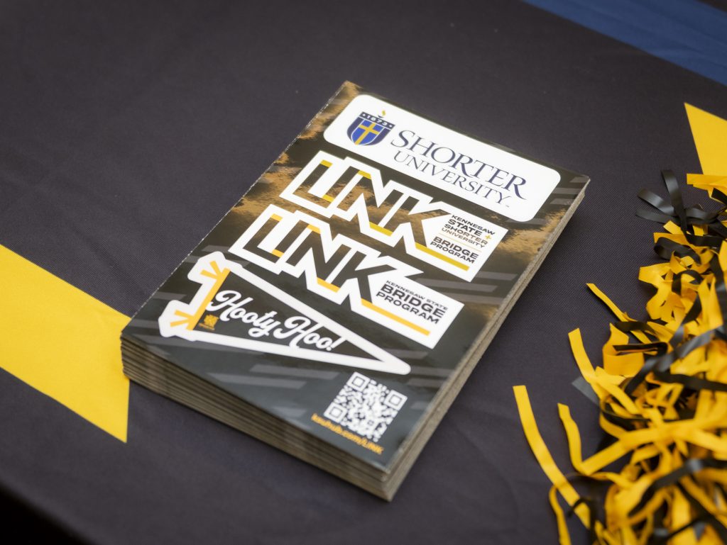 program material on a black table cloth