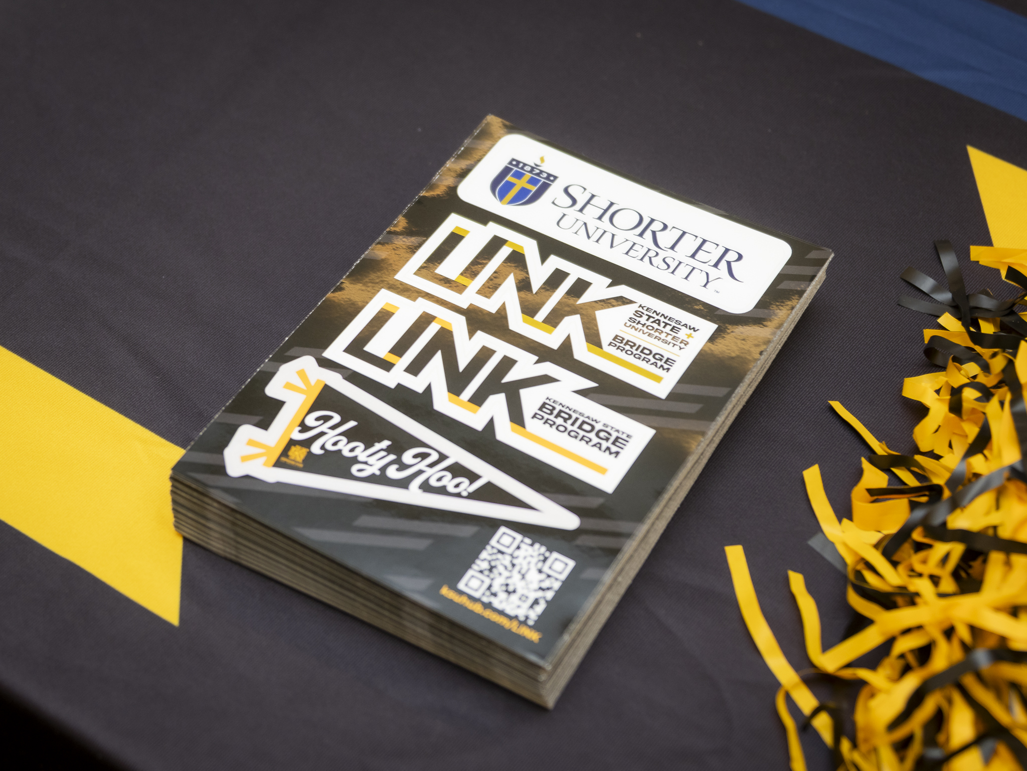 program material on a black table cloth