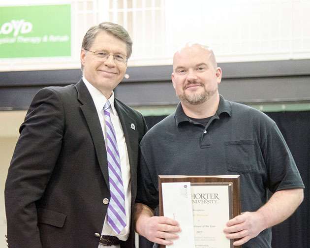 2017 Employee of the Year Matt Morrison with Dr. Donald Dowless.